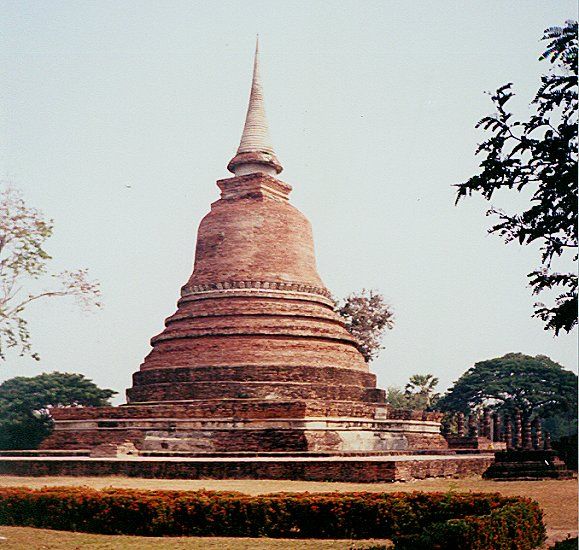 Chedi ( Buddhist Shrines ) at Sukhothai Historical Park in Northern Thailand