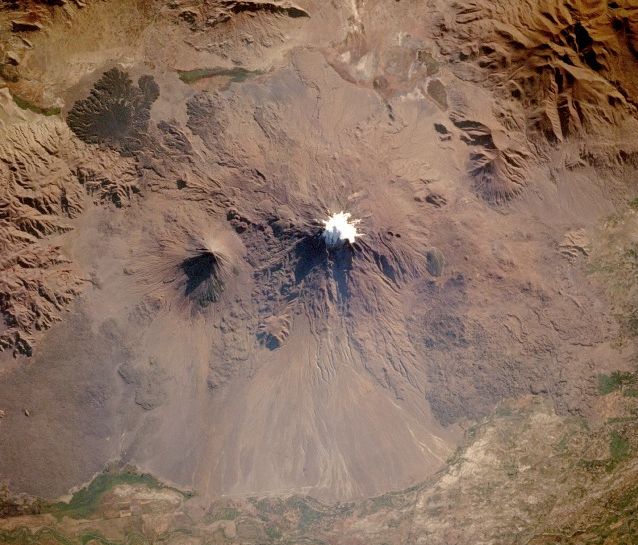 Satellite View of Mount Ararat ( Agri Dag ) from east of Dogubeyazit