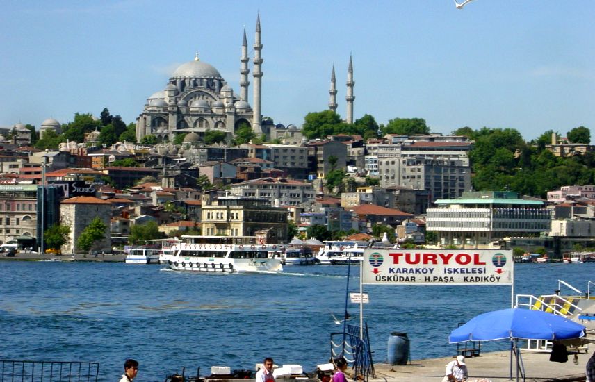 Suleymaniye from the Golden Horn on the Bosphorus in Istanbul
