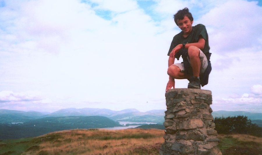 Tashi Sherpa above Lake Windermere in the Lake District of NW England