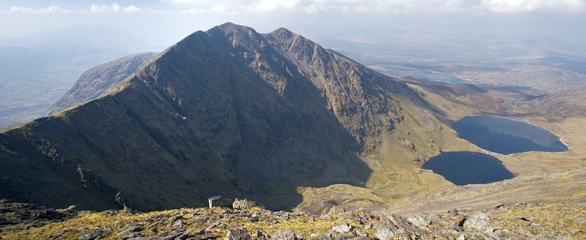 Caher from Carrauntoohil in Macgillycuddy Reeks