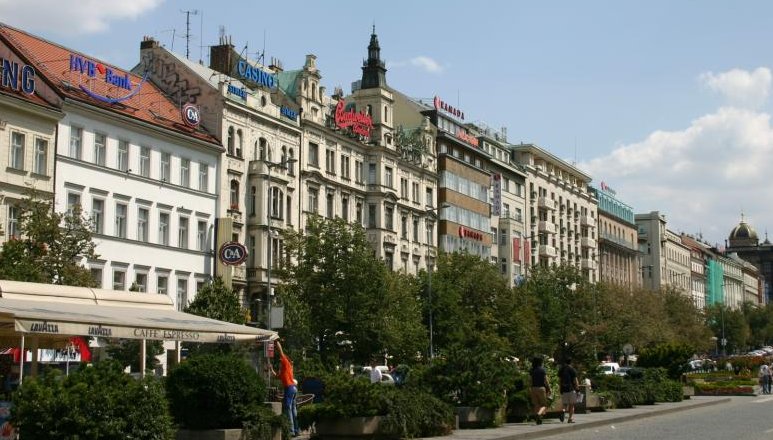 Nov Mesto ( Wenceslas Square ) in Prague in Czech Republic