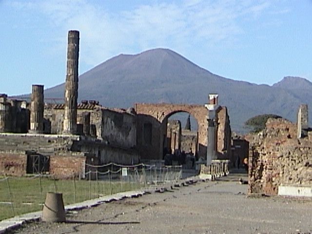 Mount Vesuvius and Pompeii in Italy