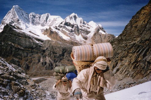 Mt. Thamserku on crossing Mera La into Hongu Valley, Nepal Himalaya