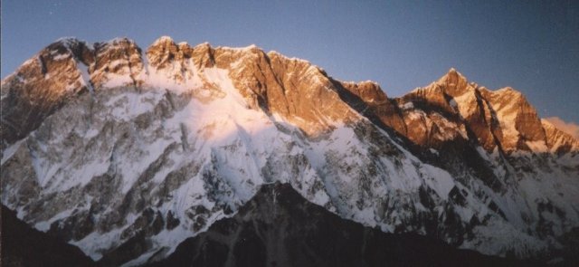 Sunset on Nuptse - Lhotse Wall