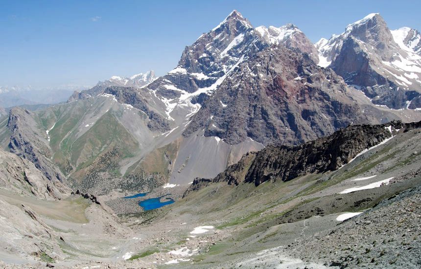 Chapdara and Bodhona Peaks in the Fann Mountains ( Pamiro-Alai ) of Tadjikistan, Central Asia