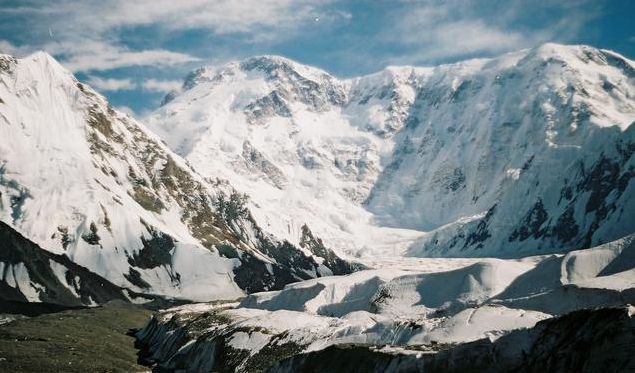 Pik Pobedy ( Jenish Chokusu, Victory Peak ) in Kyrgyzstan, Central Asia
