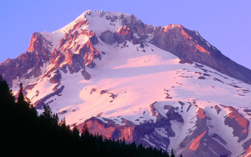 Sunset on Mount Hood - Highest mountain in Oregon, USA