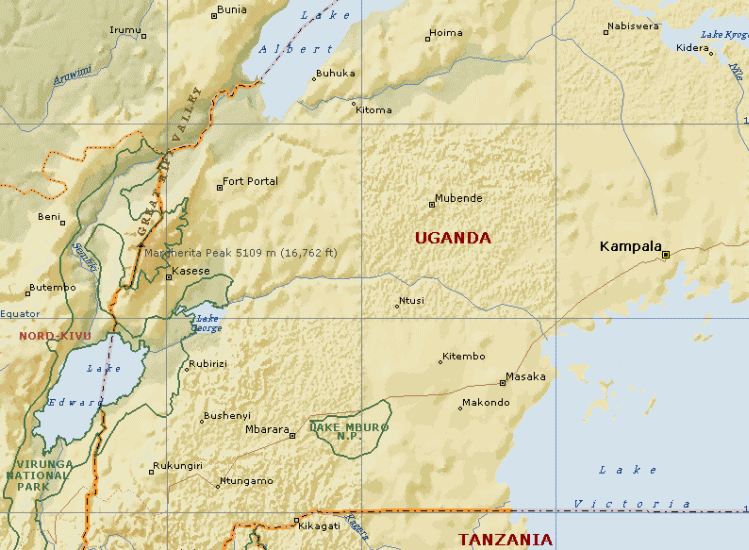 Location Map for Rwenzori Range