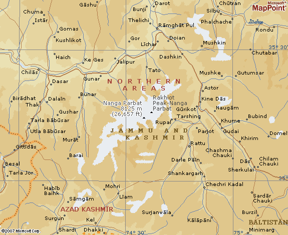 Nanga Parbat location map