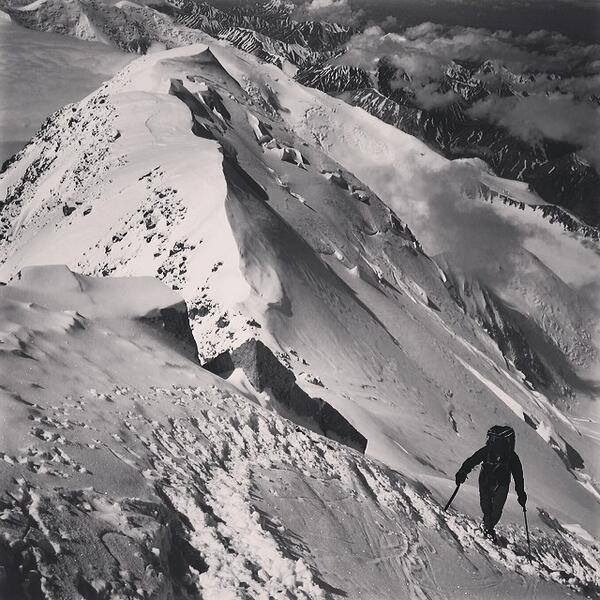 West Buttress ascent route of Denali ( Mount Mckinley ) in Alaska - the highest mountain in the USA and North America