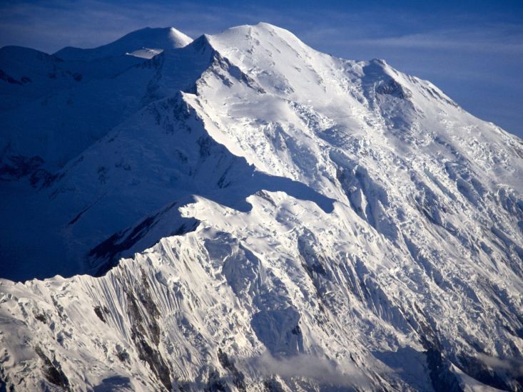 Aerial view of Denali ( Mount Mckinley ) in Alaska - the highest mountain in the USA and North America