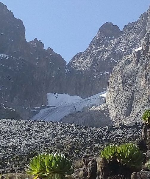 Glacier on Mount Kenya in East Africa