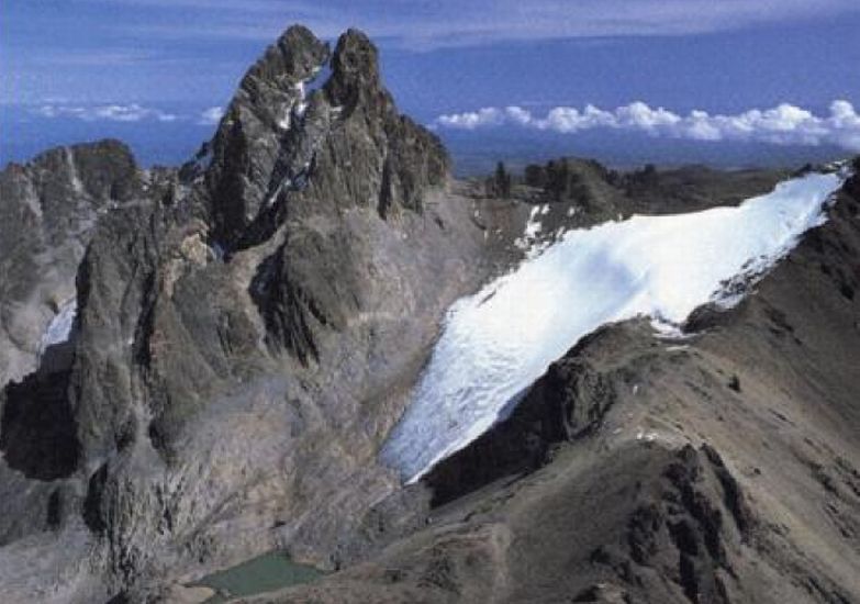 Lewis Glacier on Mount Kenya in East Africa