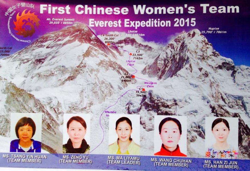 Members of the Chinese Women Expedition to Mount Everest