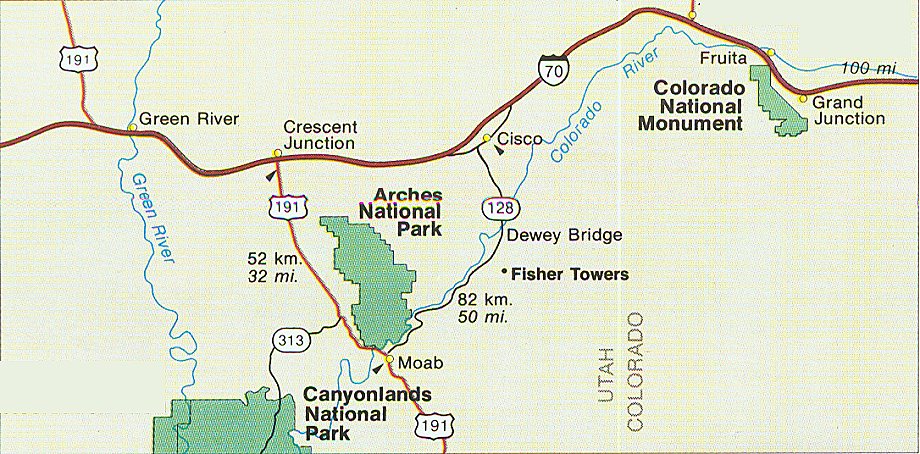 arches national park map