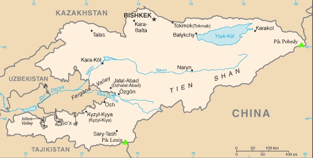 tien shan mountains world map