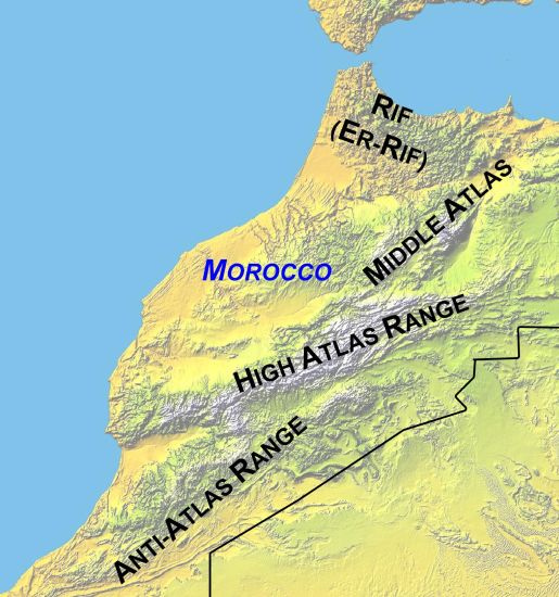atlas mountain range map
