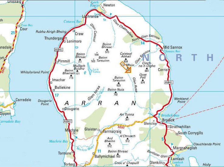 isle of arran map Maps Of The Island Of Arran isle of arran map
