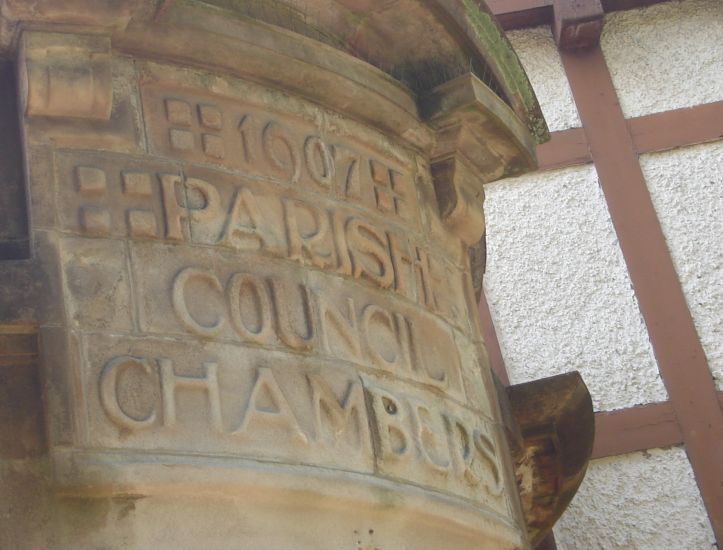 Stone inscription above doorway on Bearsden Parish Council Chambers Building