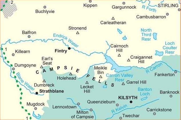 Map of the Campsie Fells