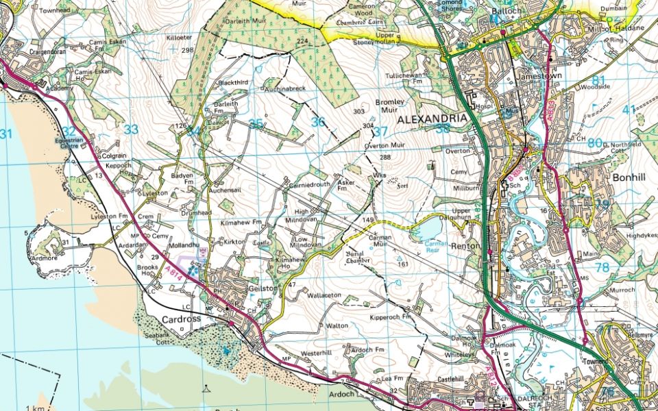 Map of Dumbarton, Renton and Carman Reservoir area