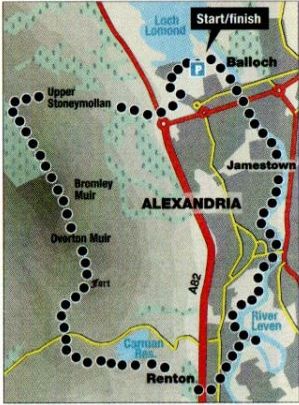 Route Map for River Leven, Carman Reservoir and Bromley Muir