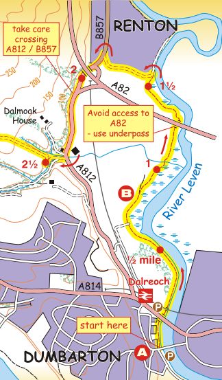 Location Map of Dalmoak Castle near Dumbarton and Renton