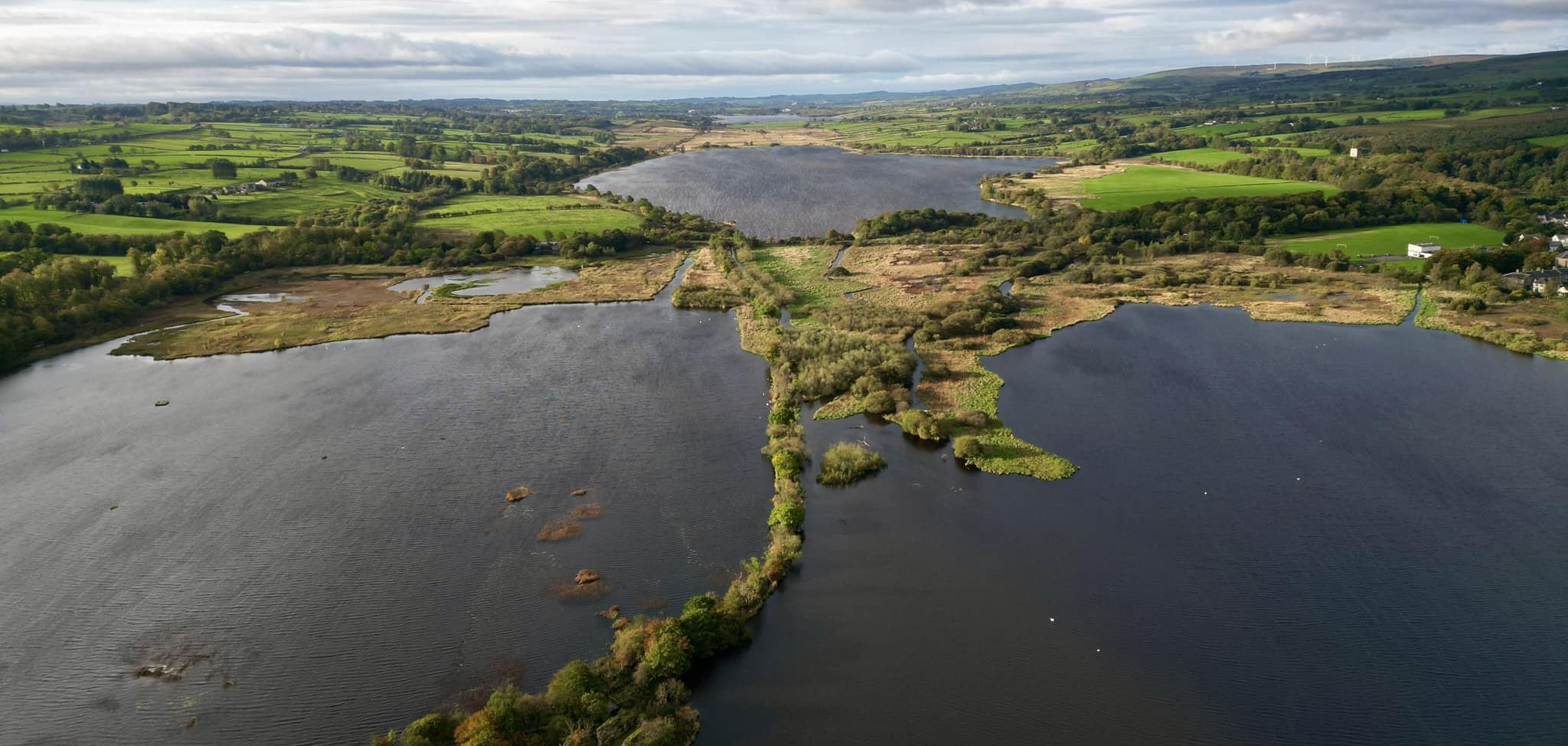 Aerial view of Castle Semple Loch