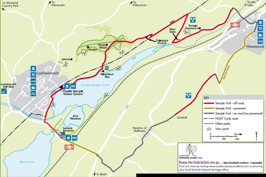 Map of the Castle Semple Country Park