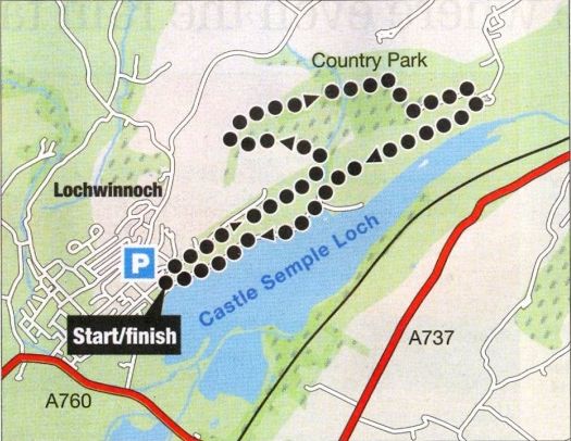 Route Map of the Castle Semple Country Park