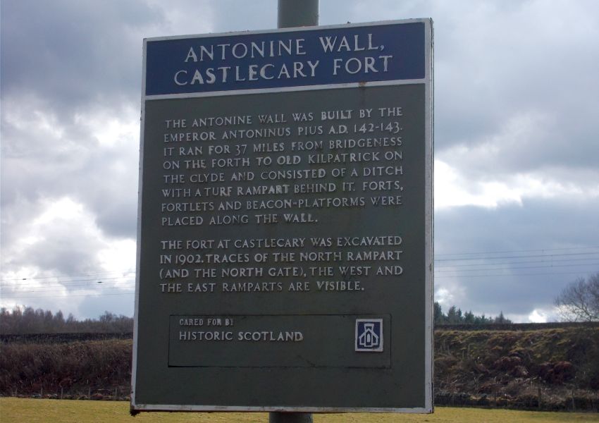 Signpost on the Antonine Wall at Castlecary