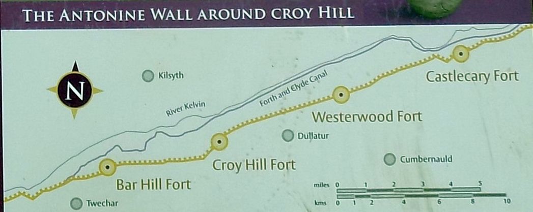 Map of Antonine Wall around Croy Hill