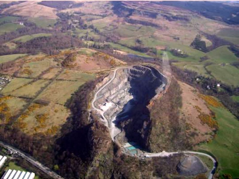 Aerial view of Dumbuck Crags