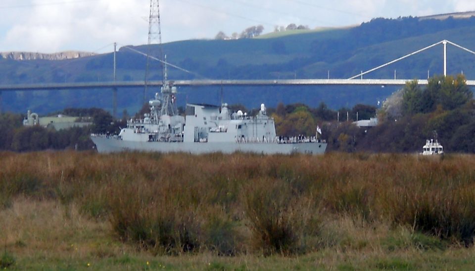 Warship on the River Clyde
