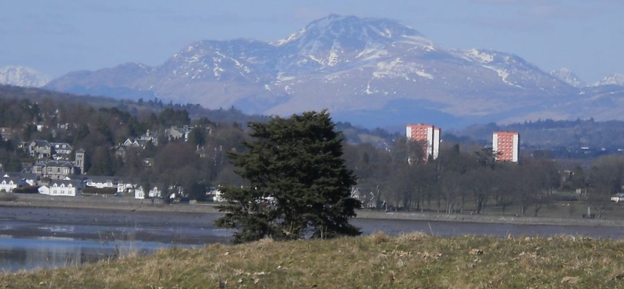 Ben Lomond across the Firth of Clyde from Langbank