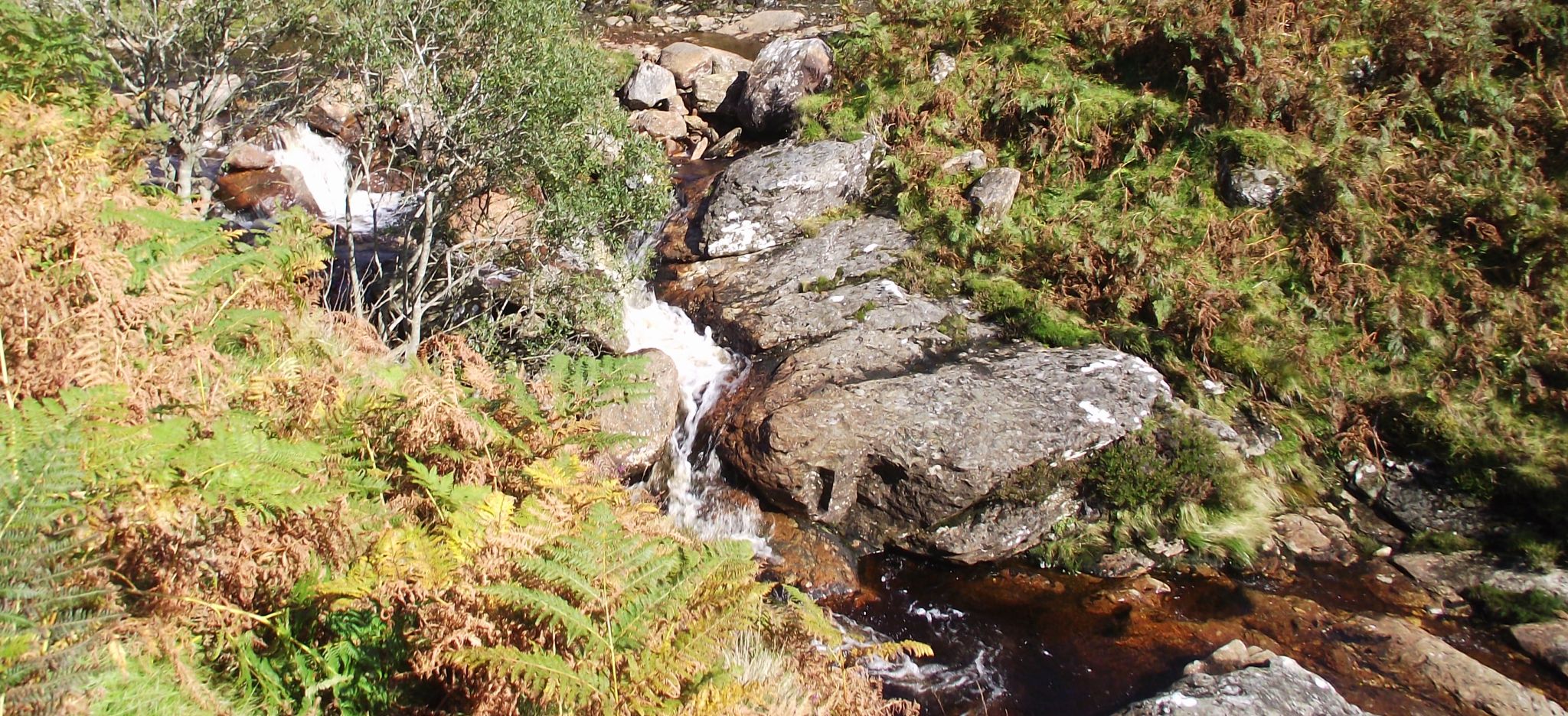 Waterfalls on stream in Glen Kendrum