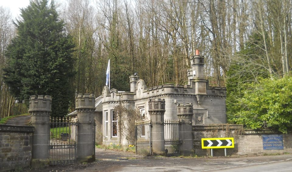 Entrance to Dalmoak Castle on outskirts of Dumbarton
