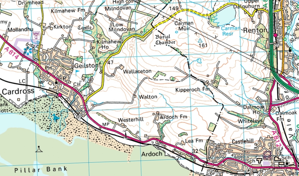 Map of Kipperoch Road area at Dumbarton