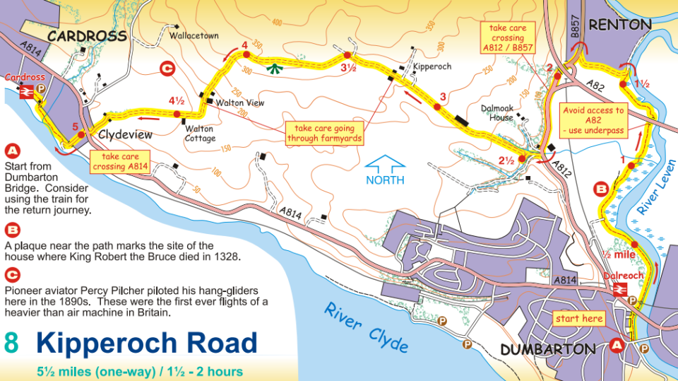 Map of route along Kipperoch Road
