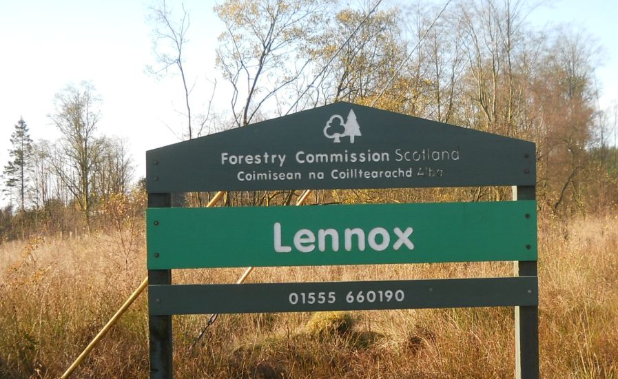 Sign at Lennox Forest above Lennoxtown