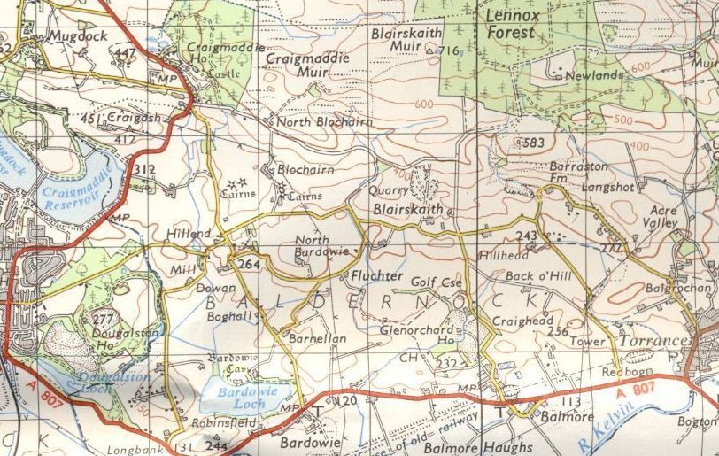 Map of Lennox Forest and Blairskaith