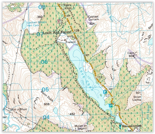 Map of Loch Chon