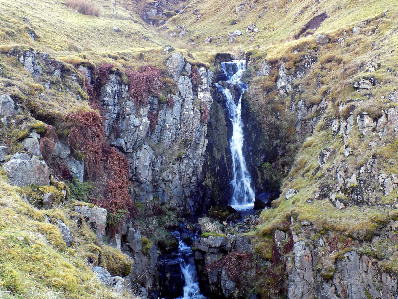 Waterfalls above Corrie Burn Glen