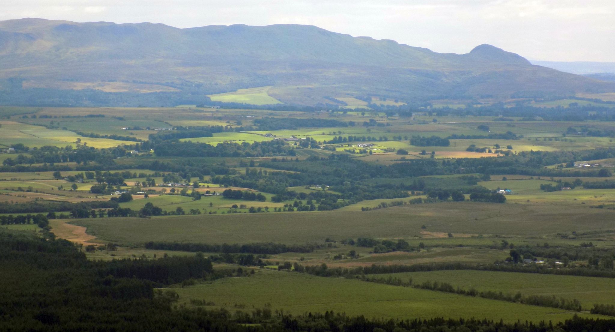 Campsie Fells and Dumgoyne from Menteith Hills above Braeval Forest