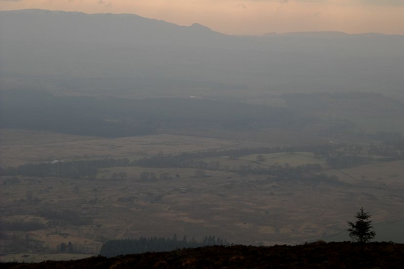 Campsie Fells and Dumgoyne from Menteith Hills above Braeval Forest