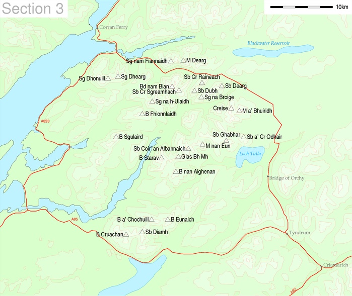 where is glencoe scotland on the map Munro Map Of Scotland Glencoe Region where is glencoe scotland on the map