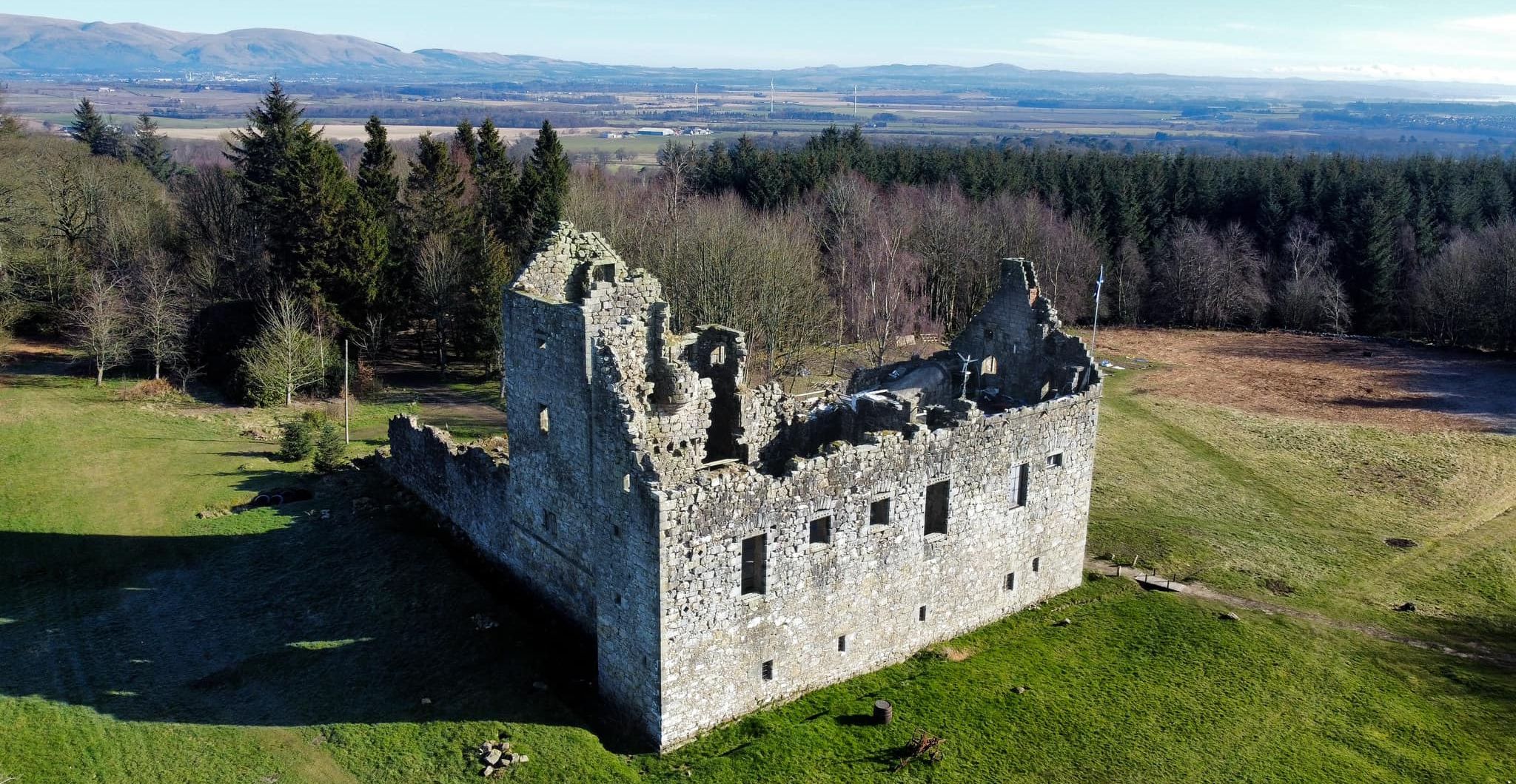 Aerial view of Torwood Castle
