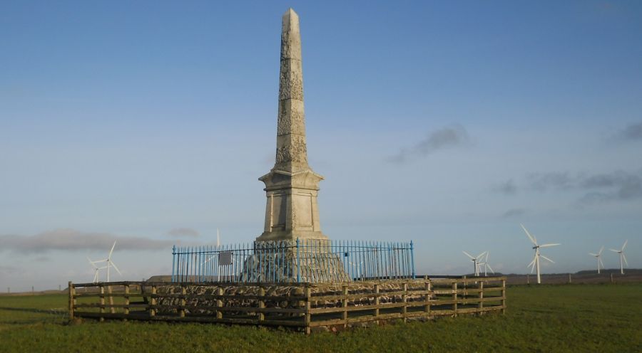 Covenanters Memorial at Lochgoin Farm above Whitelee Windfarm