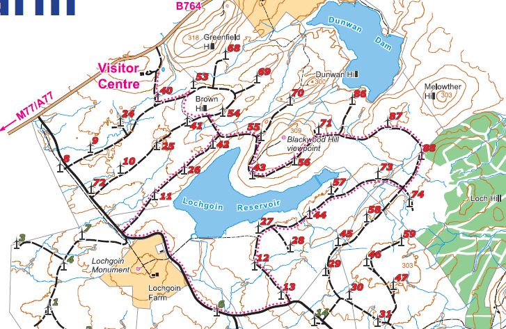 Map of Whitelee Windfarm